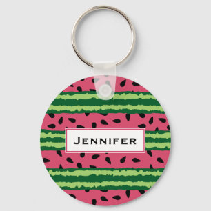 Cute Watermelon Pattern Pink & Green Key Ring