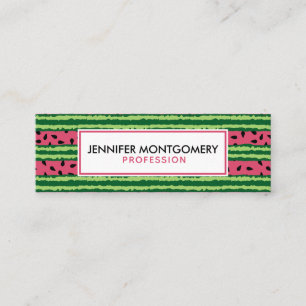 Cute Watermelon Pattern Pink & Green Mini Business Card