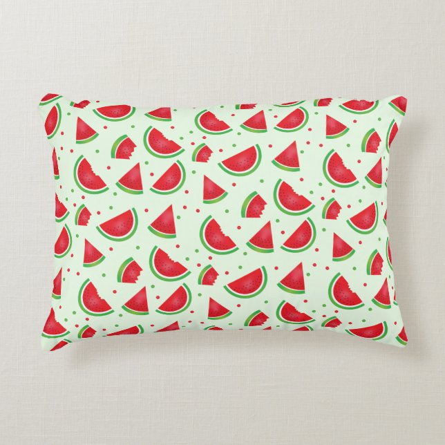 Cute Watermelon Pattern Summertime Fruit Melon Decorative Cushion (Front)