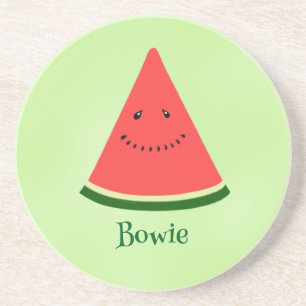 Cute Watermelon Personalised Sandstone Coaster