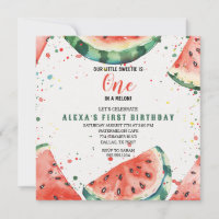 Cute Watermelon Pun First Birthday