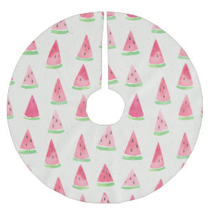Cute watermelon: seamless watercolor pattern. brushed polyester tree skirt