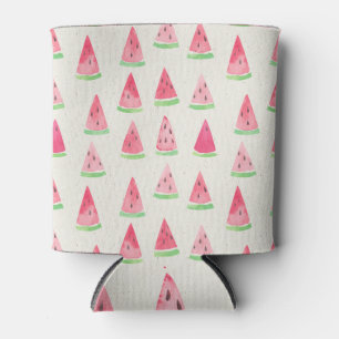 Cute watermelon: seamless watercolor pattern. can cooler