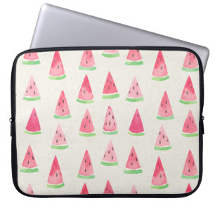 Cute watermelon: seamless watercolor pattern. laptop sleeve