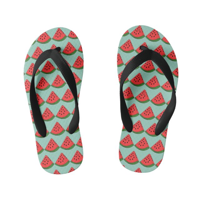 Cute Watermelon Slides Kid's Flip Flops (Footbed)