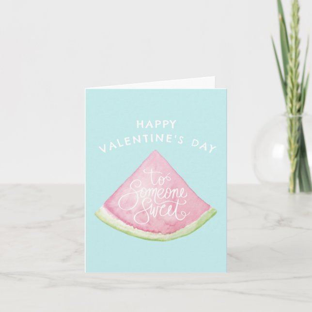 Cute watermelon Someone Sweet Valentine Card (Front)