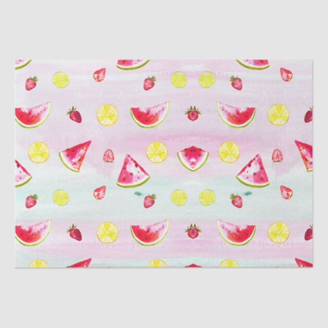 Cute Watermelon Summer Fruit Baby Shower Tissue Paper (Front)