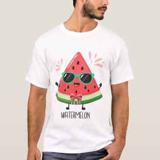 Cute Watermelon Summer Fruit Fun Vacation Design T-Shirt