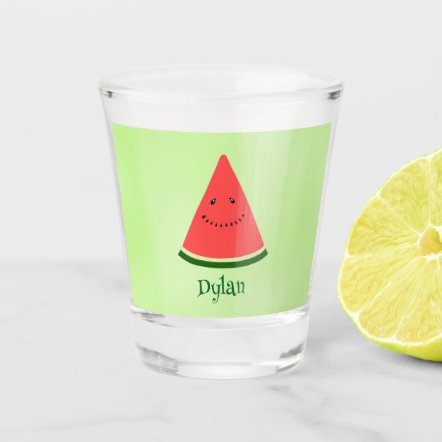 Cute Watermelon Summer Personalised Shot Glass  (Front)