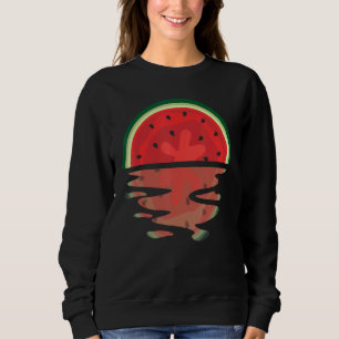Cute Watermelon Vintage Sunset Summer Vibes Fruit  Sweatshirt