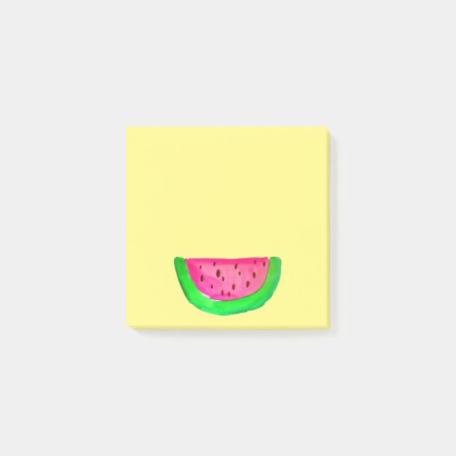Cute watermelon watercolor pop art fruit post-it notes (Front)