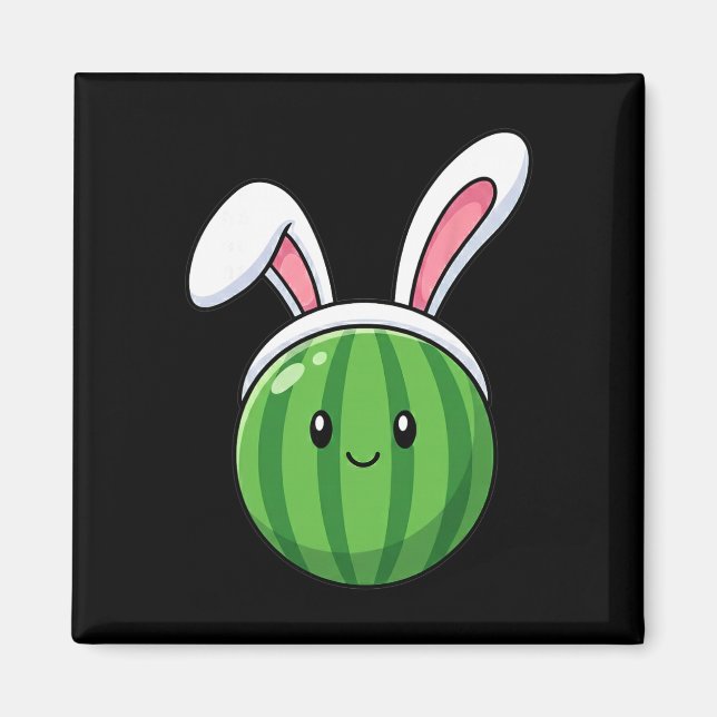 Cute Watermelon With Bunny Ears Easter Fruits  Magnet (Front)