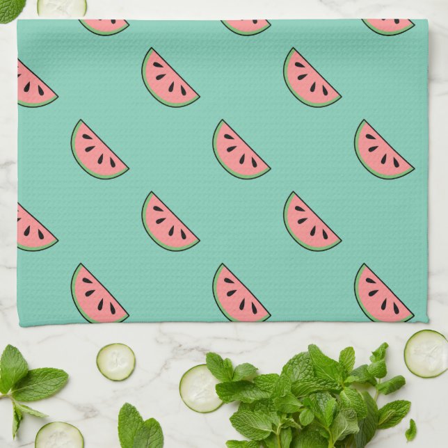 Cute Watermelons Motif Tea Towel (Folded)