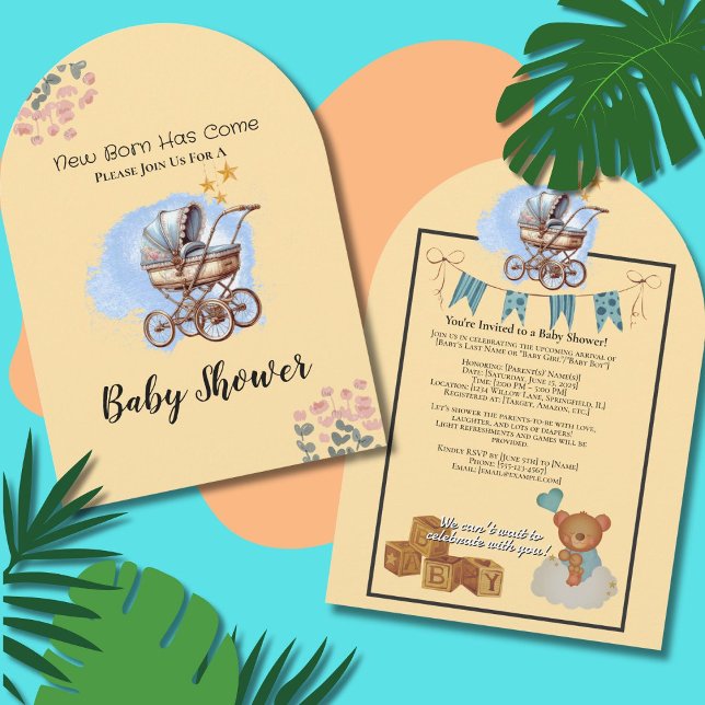 Cute Watter colour Personalised Baby Shower  Invitation (Creator Uploaded)