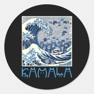 Cute Wave Of Blue Cats For Kamala  Classic Round Sticker