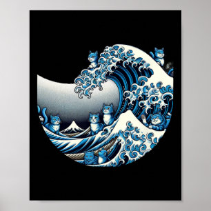 Cute Wave Of Blue Cats For Kamala Funny Poster