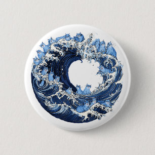 Cute Wave of Blue Cats for Kamala Harris 2024 6 Cm Round Badge