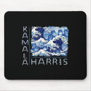 Cute Wave Of Blue Cats For Kamala Harris Funny  Mouse Mat