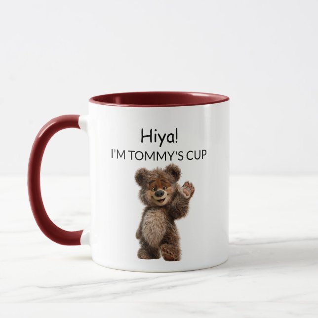 Cute Waving Bear Mug (Left)