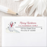 Cute Waving Snowman Merry Christmas Family<br><div class="desc">Great for addressing your Christmas and Holiday cards,  Christmas and Holiday party invitations and all of your holiday mailings!  Cute waving snowman with ear muffs and a red scarf combined with template fields for you to personalise your names and return address.</div>
