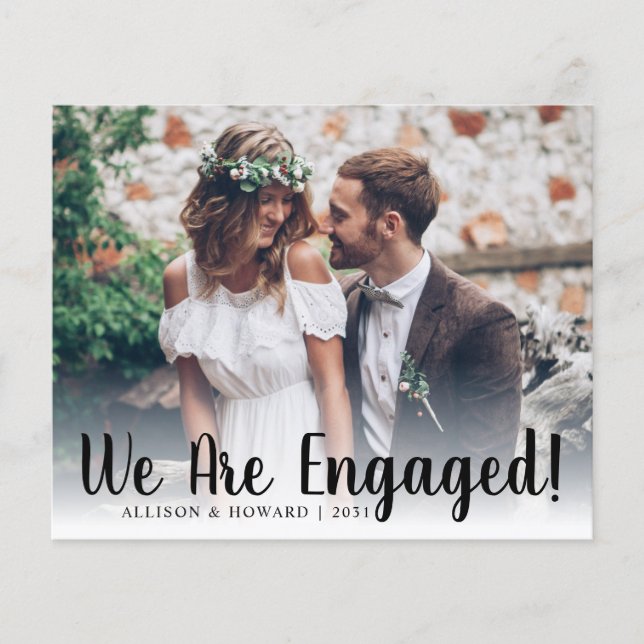 Cute We Are Engaged Photo Engagement Announcement (Front)