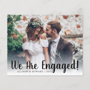 Cute We Are Engaged Photo Engagement Announcement