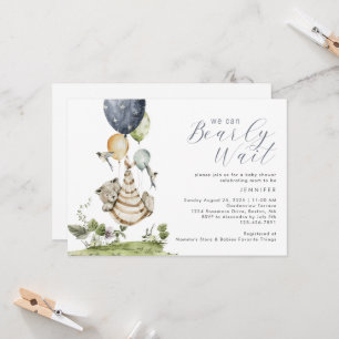 Cute We Can Bearly Wait Baby Shower Invitation