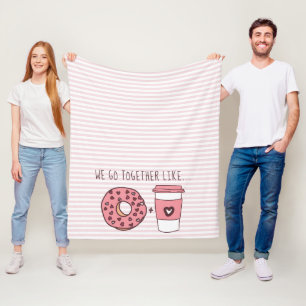 Cute We Go Together Doughnuts & Coffee Fleece Blan