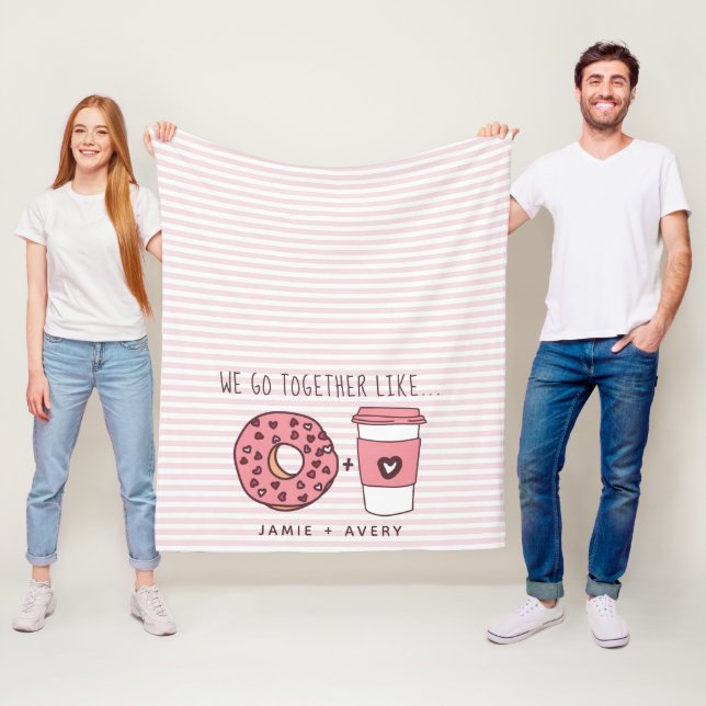 Cute We Go Together Doughnuts & Coffee Fleece Blan (In Situ)