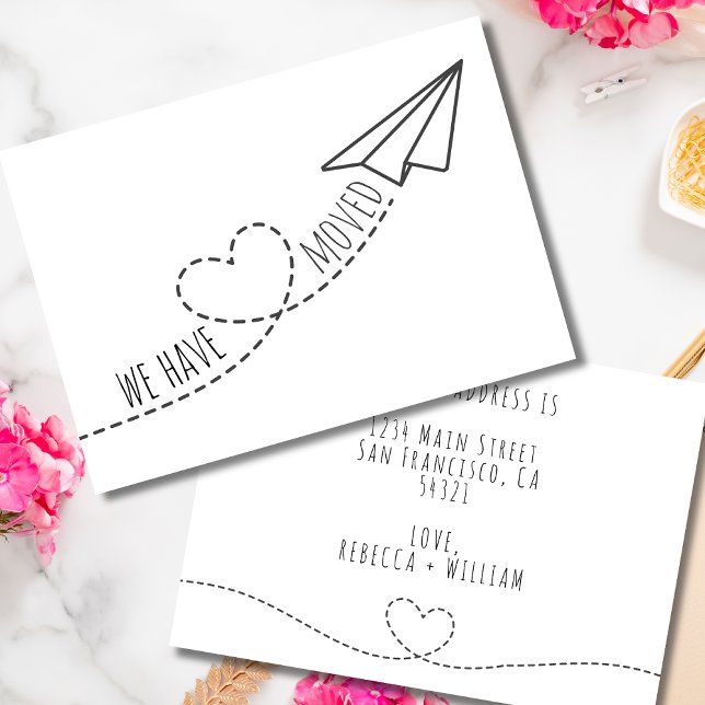 Cute We Have Moved Modern Heart Paper Plane Announcement (Creator Uploaded)