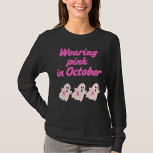 Cute Wearing Pink Ribbon Ghosts Long Sleeve T-Shirt