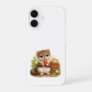 Cute Weasel Strawberry iPhone Case – Kawaii