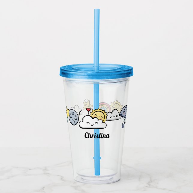 Cute Weather Acrylic Tumbler (Front)