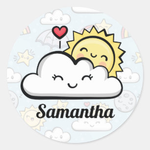 Cute Weather Classic Round Sticker