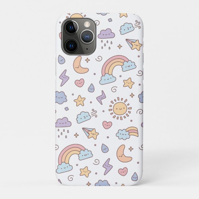 Cute Weather Doodles Pattern Case-Mate iPhone Case (Back)
