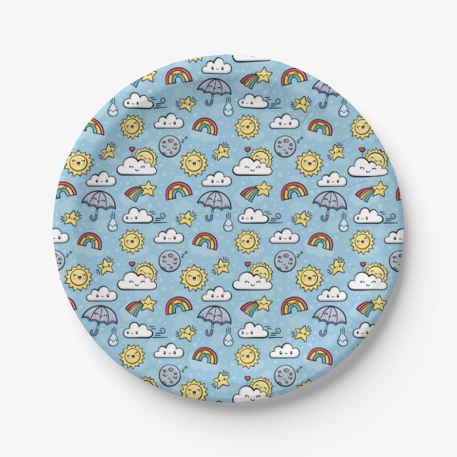 Cute Weather Paper Plate (Front)