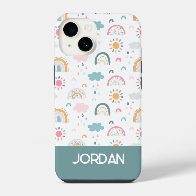 Cute Weather Pattern iPhone Case (Back)