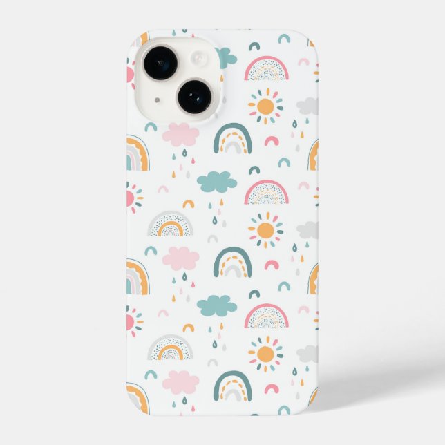 Cute Weather Pattern iPhone Case (Back)
