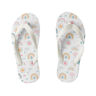 Cute Weather Pattern Kid's Flip Flops