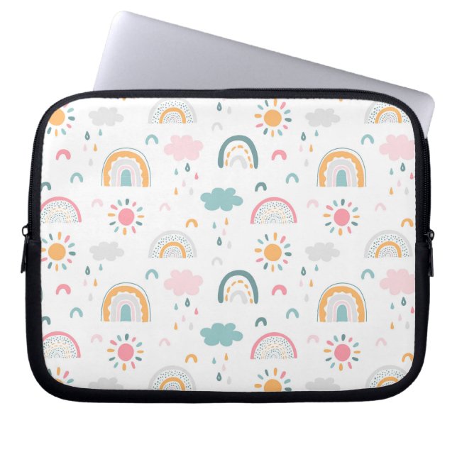 Cute Weather Pattern Laptop Sleeve (Front)