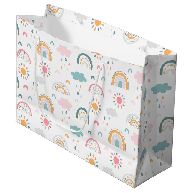 Cute Weather Pattern Large Gift Bag (Front Angled)