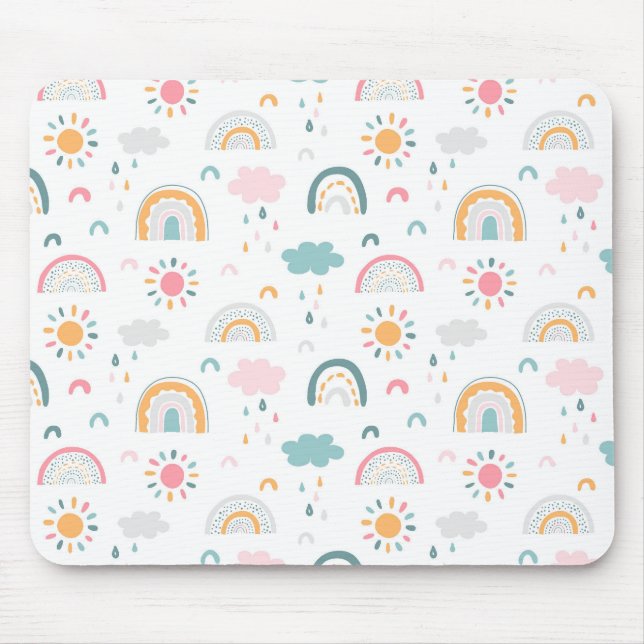 Cute Weather Pattern Mouse Mat (Front)