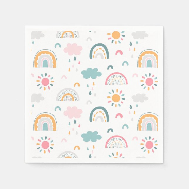 Cute Weather Pattern Napkin (Front)