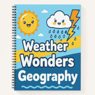 Cute Weather Wonders Geography Personalized Notebook