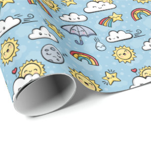 Cute Weather Wrapping Paper