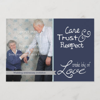 Cute wedding anniversary photo love trust invitation