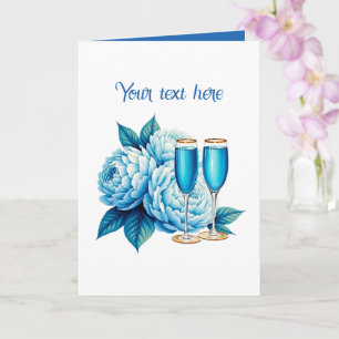 Cute Wedding Champagne flowers customisable Card
