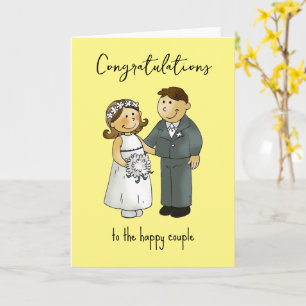 cute wedding couple congratulations  card