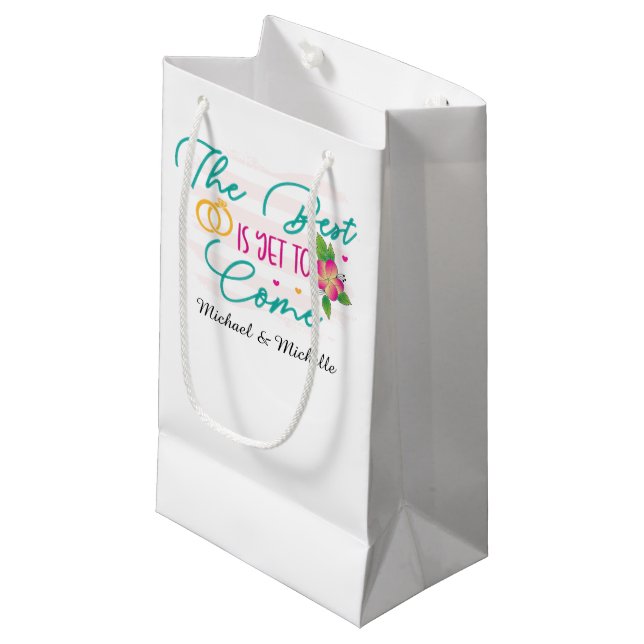 Cute Wedding engagement party customisable Small Gift Bag (Front Angled)