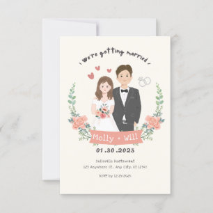 Cute Wedding Invitation Engagement Announcement 